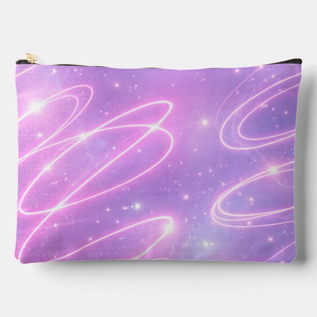 Electric pink neon scribbles AI art  Accessory Pouch (Front)