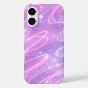 Electric pink neon scribbles AI art  iPhone 16 Case
