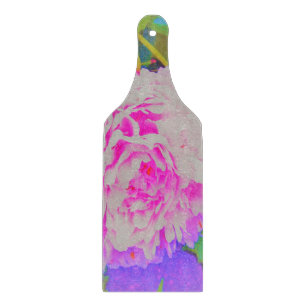 Electric Pink Peonies in the Colourful Garden Cutting Board