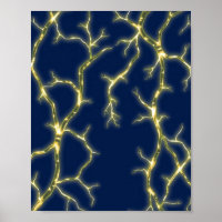 Electric Plasma Energy Veins: Golden Branching Lig
