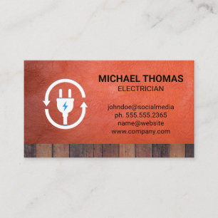 Electric Plug Construction Worker Business Card