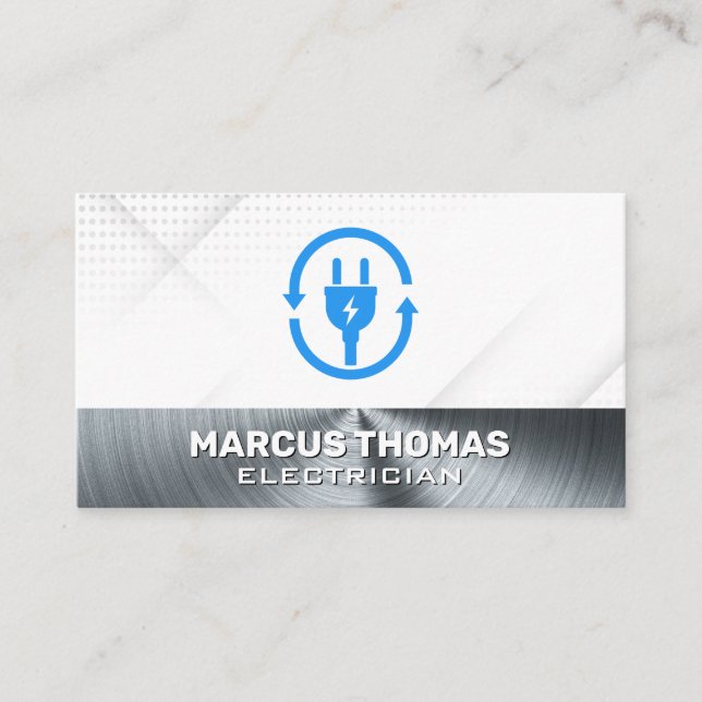 Electric Plug | Metal Background Appointment Card (Front)