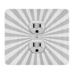 Electric Plug Wall Outlet Fun Customise This! Cutting Board