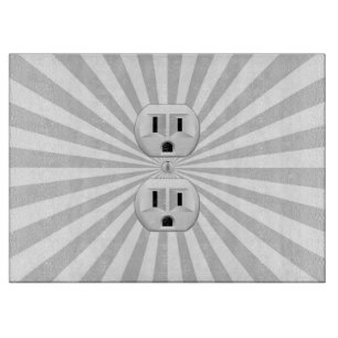 Electric Plug Wall Outlet Fun Customise This! Cutting Board