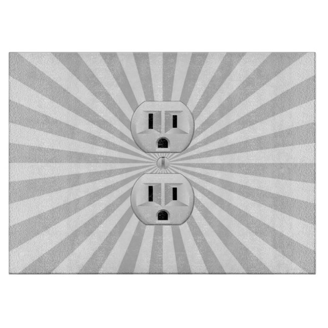Electric Plug Wall Outlet Fun Customise This! Cutting Board (Front)