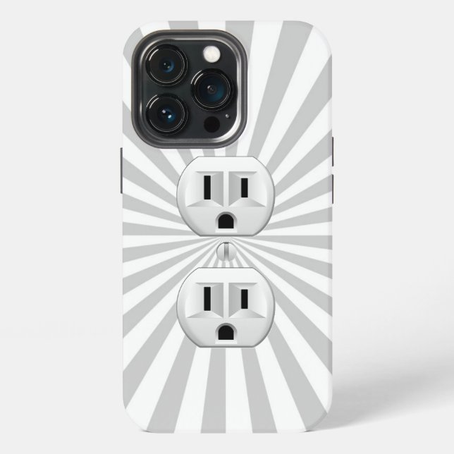Electric Plug Wall Outlet Fun Customise This! iPhone Case (Back)