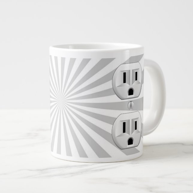 Electric Plug Wall Outlet Fun Customise This! Large Coffee Mug (Front Right)
