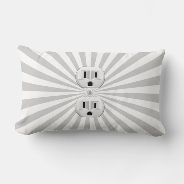 Electric Plug Wall Outlet Fun Customise This! Lumbar Cushion (Front)