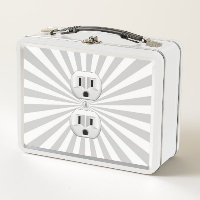 Electric Plug Wall Outlet Fun Customise This! Metal Lunch Box (Front)
