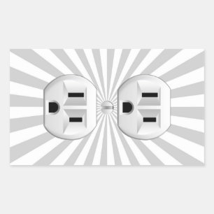 Electric Plug Wall Outlet Fun Customise This! Rectangular Sticker