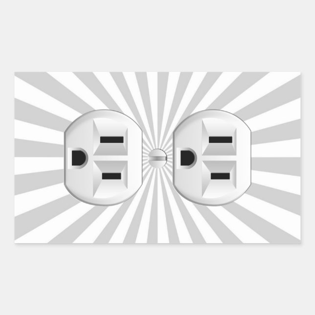 Electric Plug Wall Outlet Fun Customise This! Rectangular Sticker (Front)