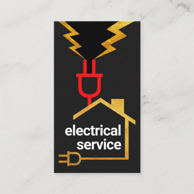 Electric Plug Wiring Circuit Business Card (Front)