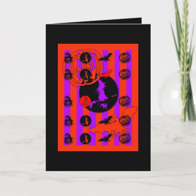 Electric Pop Colours Halloween greeting Card (Front)