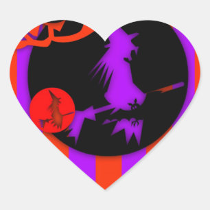 Electric Pop Colours Halloween Heart Sticker