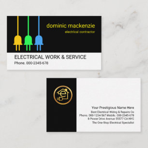 Electric Power Plugs Electrical Works Business Card