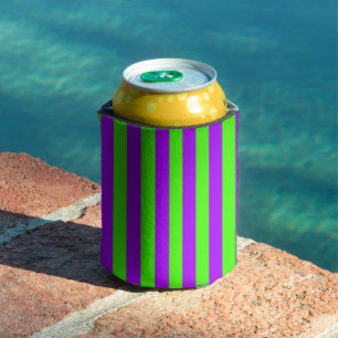 Electric Psychedelic Purple And Harlequin Green Can Cooler