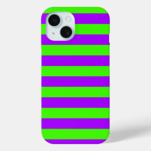 Electric Psychedelic Purple And Harlequin Green iPhone 15 Case
