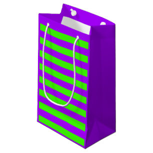Electric Psychedelic Purple And Harlequin Green Small Gift Bag