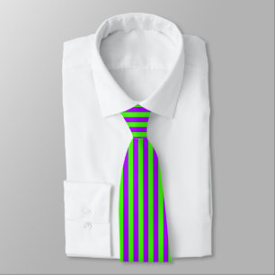 Electric Psychedelic Purple And Harlequin Green Tie