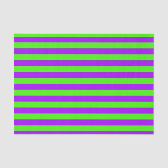 Electric Psychedelic Purple And Harlequin Green Tissue Paper (Front)