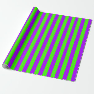 Electric Psychedelic Purple And Harlequin Green Wrapping Paper