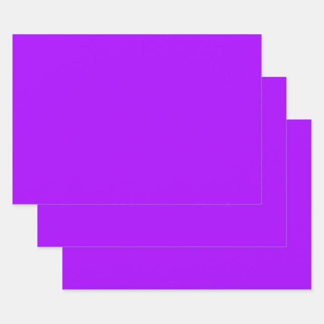 Electric Psychedelic Purple Solid Colour Wrapping Paper Sheet (Set)