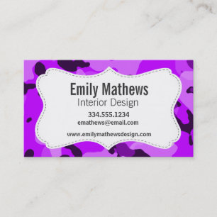 Electric Purple Camo; Camouflage Business Card