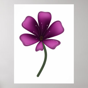 Electric Purple Glossy Bloom Moody Dark Botanical  Poster
