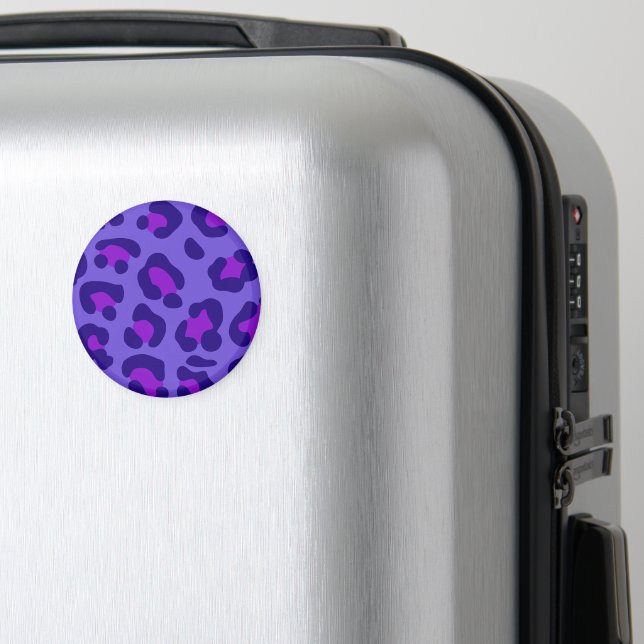 "Electric Purple Leopard" Magnet (In Situ (Luggage))