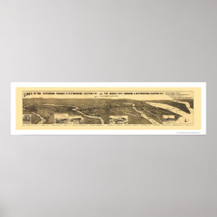 Electric Railway Railroad Map 1894 Poster