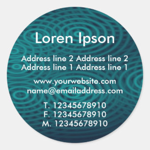 Electric Rain Dark Turquoise Business / Profile Classic Round Sticker