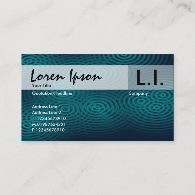 Electric Rain - Green Business Card (Front)