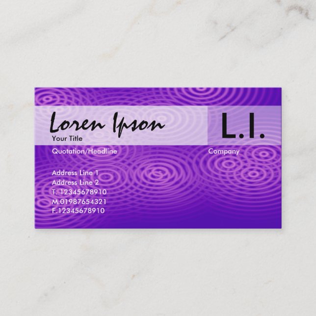 Electric Rain - Purple Business Card (Front)