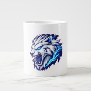 Electric Roaring Lion Mug – Bold Blue 
