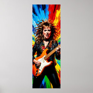 Electric Rock Fury in Colour Burst Poster