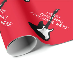 Electric rock guitar Christmas Holiday gift Wrapping Paper