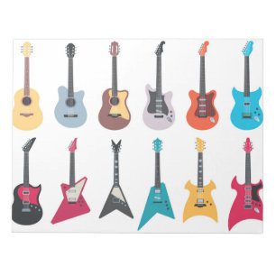 Electric rock guitar notepad