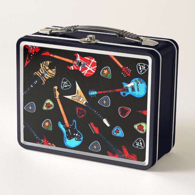 Electric Rock Guitars Metal Lunch Box (Front)