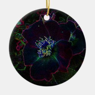 Electric Rose Christmas Ceramic Tree Decoration