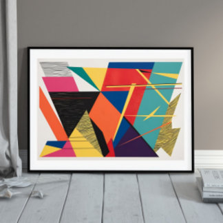 Electric Shapes: Abstract Geometric Explosion Poster