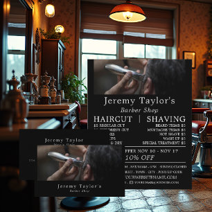 Electric Shave, Men's Barbers Business Card