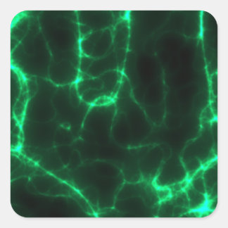 Electric Shock in Dark Green Square Sticker