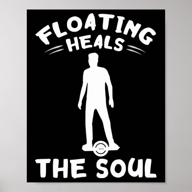 Electric Skateboard Floating Heals One Wheel Skate Poster (Front)