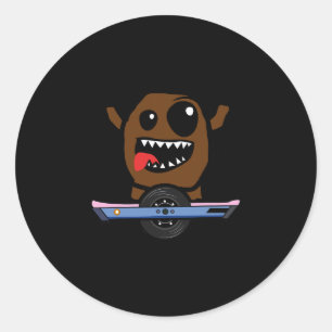 Electric Skateboard Skateboarding One Wheel Rider Classic Round Sticker