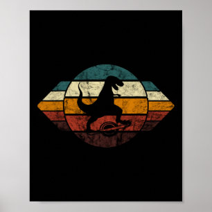 Electric Skateboard Vintage Retro Floating T-rex O Poster