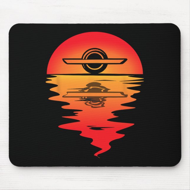 Electric Skateboard Vintage Sunset Onewheel Float  Mouse Pad (Front)