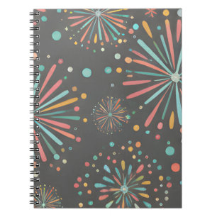 Electric Skies: A Vibrant Fireworks Pattern Notebook