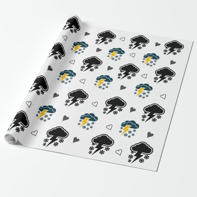 "Electric Skies: Cloud Thunder Wrapping Paper. " Paper (Unrolled)