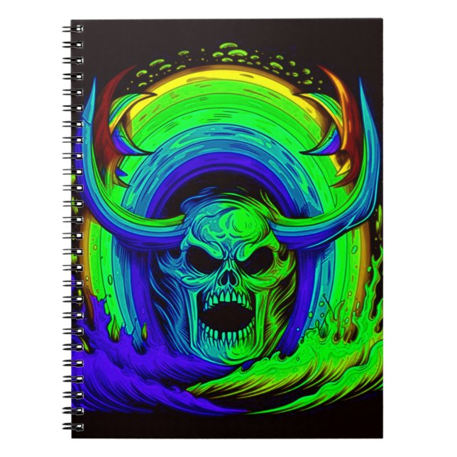 Electric Skull Vortex Illustration Notebook (Front)