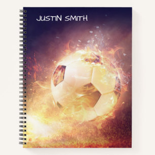 Electric Soccer Ball Personalised Notebook